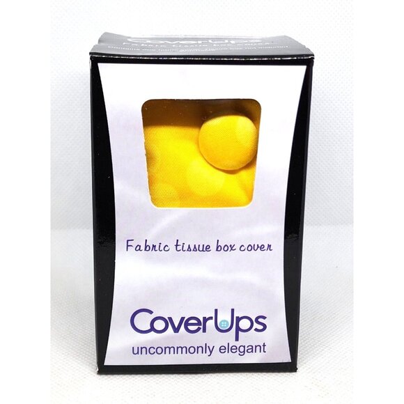 Cover Ups Uncommonly Elegant Yellow Fabric Tissue Box Cover for Stylish Home - Picture 1 of 9